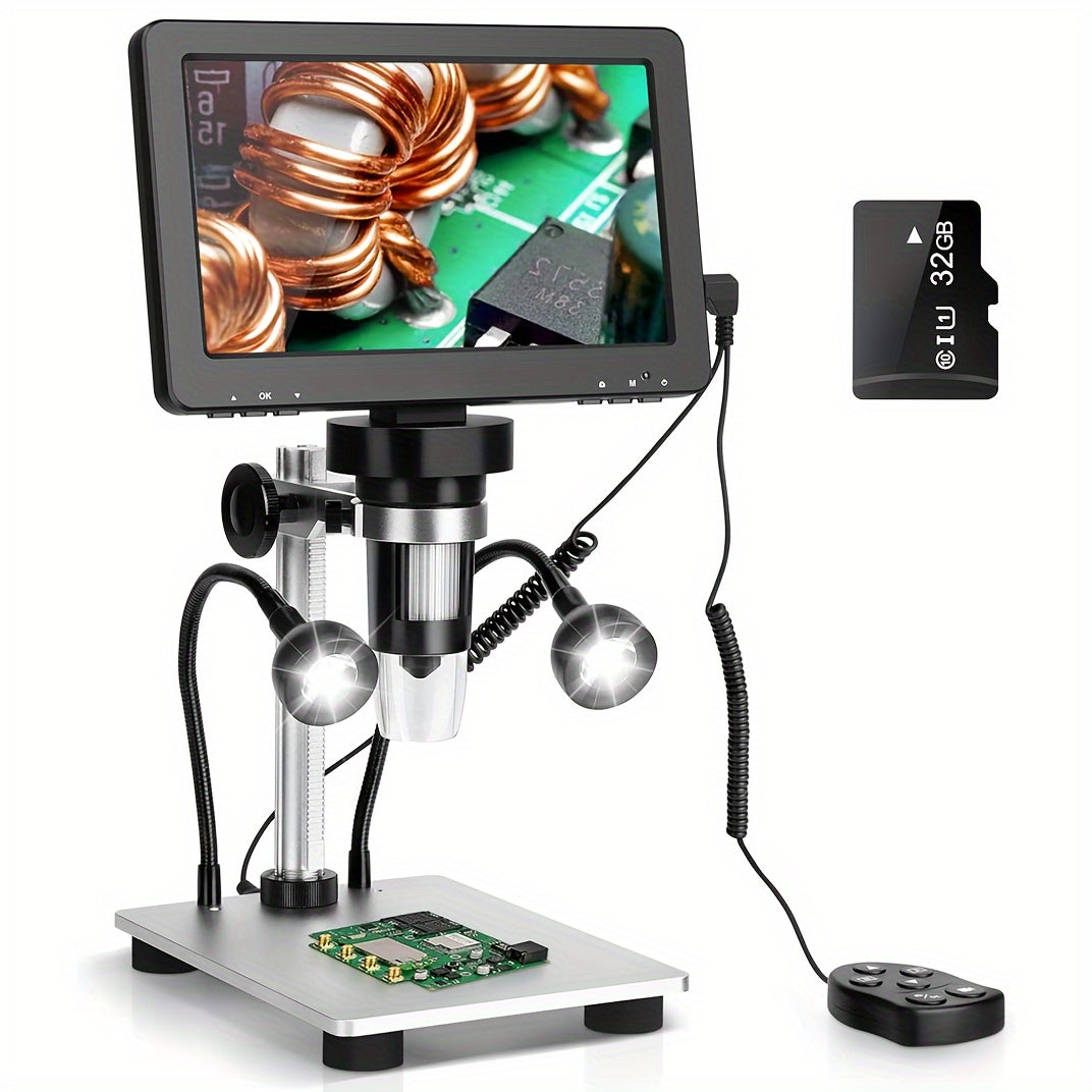 17.78cm LCD Digital Microscope with 1200X Magnification and 1080P HD for Electronics Repair