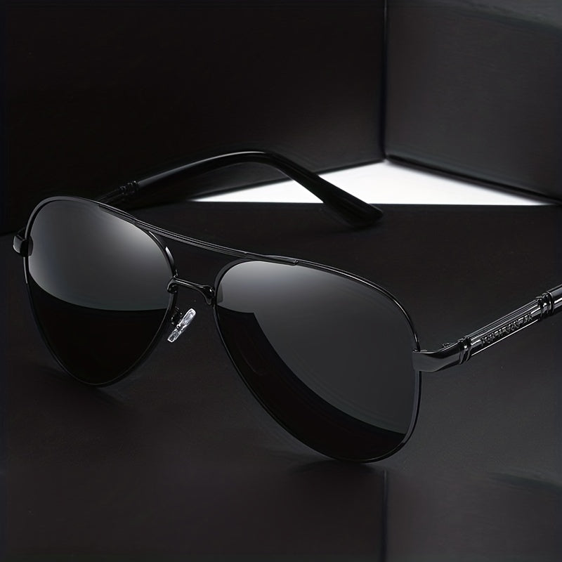 Men's Polarized Metal Glasses with Toad Mirrors Driving Lenses Retro Large Frames