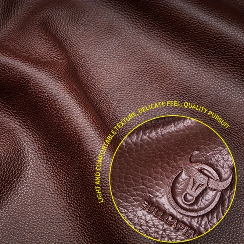 BULLCAPTAIN Erkaklar uchun Katta Hajmli Charm Briefcase, Biznes, Kompyuter va Sayohat uchun Ko'p Funktsiyali Sumka, Shuningdek, Er uchun Sevishganlar Kuni Sovg'asi sifatida ham ideal.