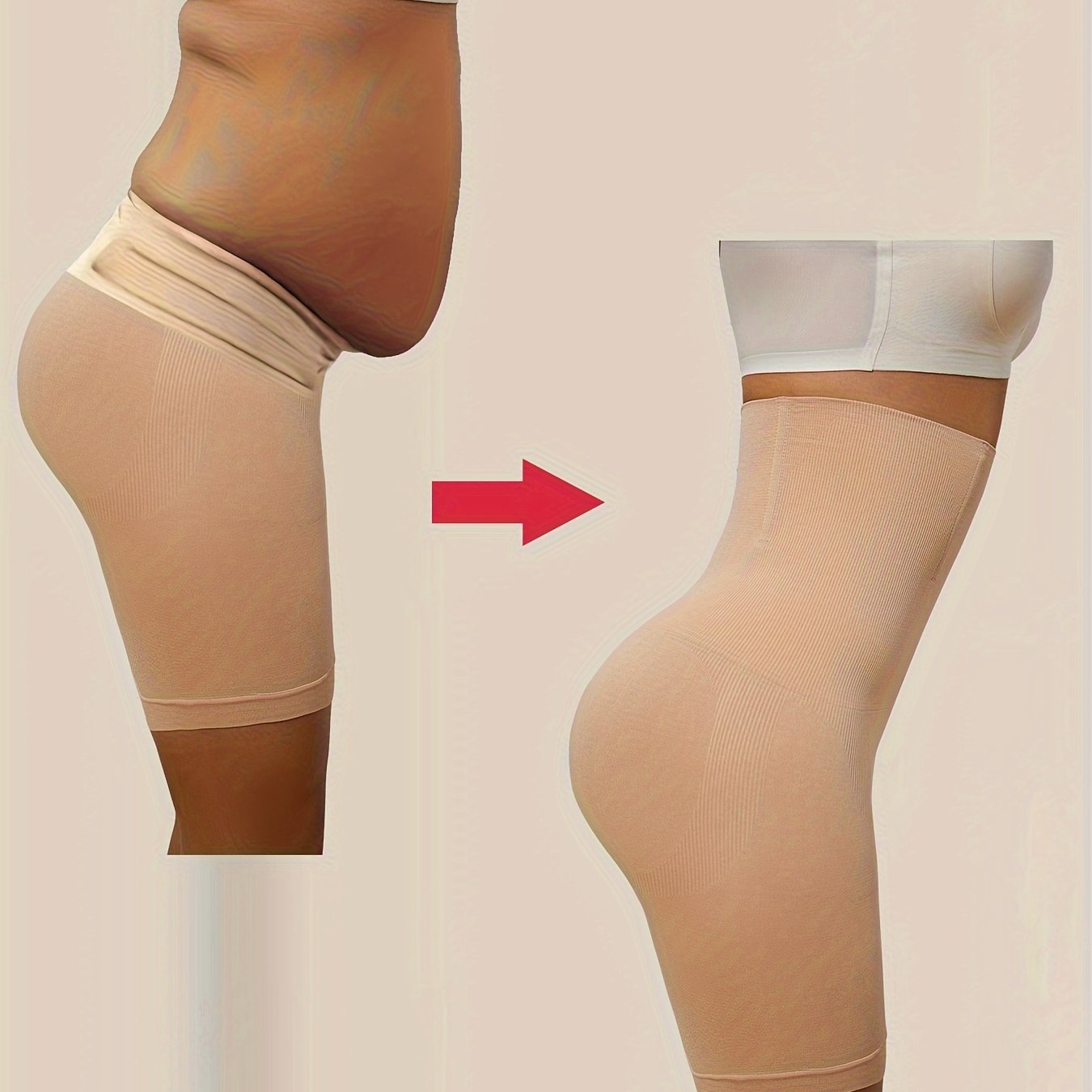 Women's High-Waisted Shaping Panties Tummy Control Leg Shaping Solid Color