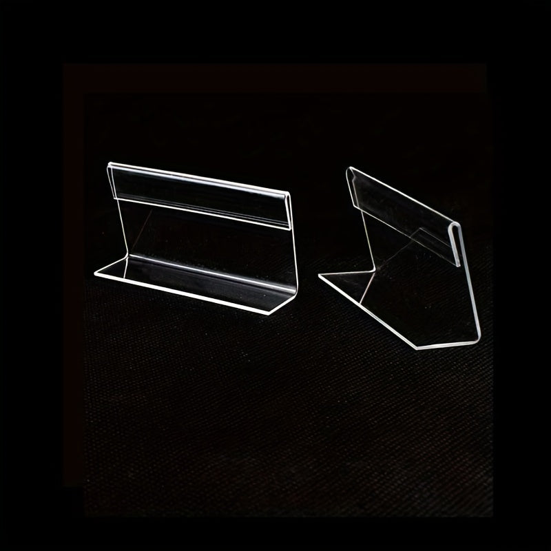 Set de 10 soportes de exhibición de señalización acrílica transparente para etiquetas y etiquetas de precio