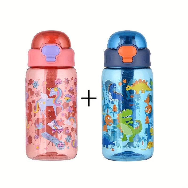 Набор из двух 20oz мультяшных водяных бутылок для использования на улице — портативных, прочных, герметичных и складных для удобной переноски. Идеально подходит в качестве подарка на такие праздники, как Рождество, День матери/День отца или выпускные.