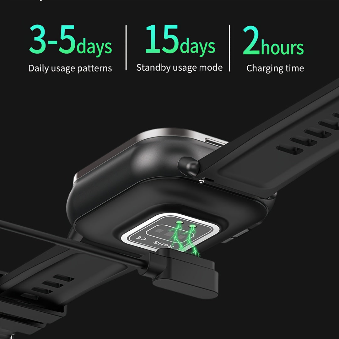 Wireless Smartwatch and Earphones with Silicone Strap 2-in-1 Fitness Tracker