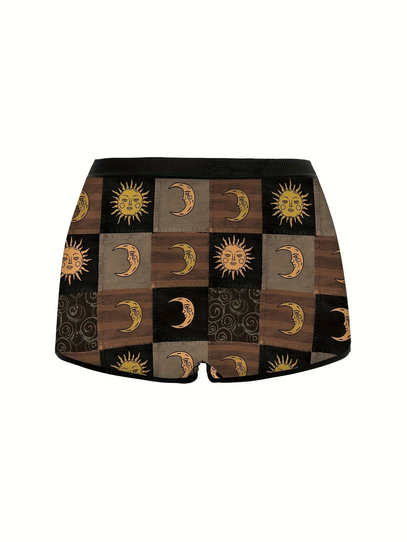Girls Boyshort Panties 3 Pack Sun Moon Stars Print Stretchy Polyester