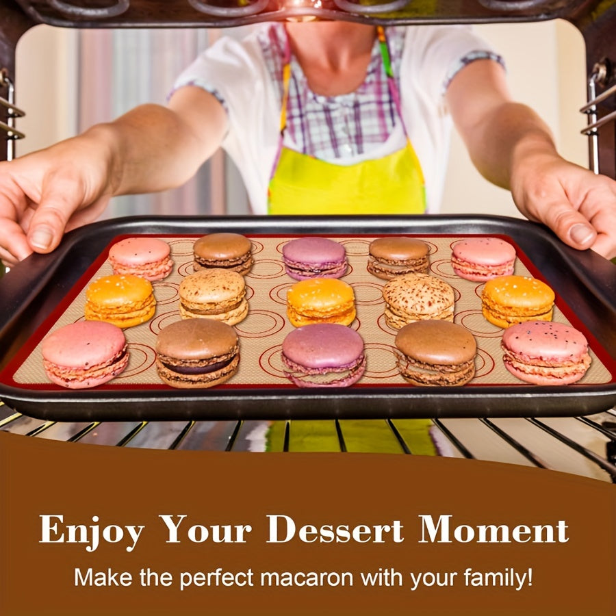 Set of 2 Silicone Baking Mats Non-Stick Reusable Heat Resistant for Cookies Macarons Bread