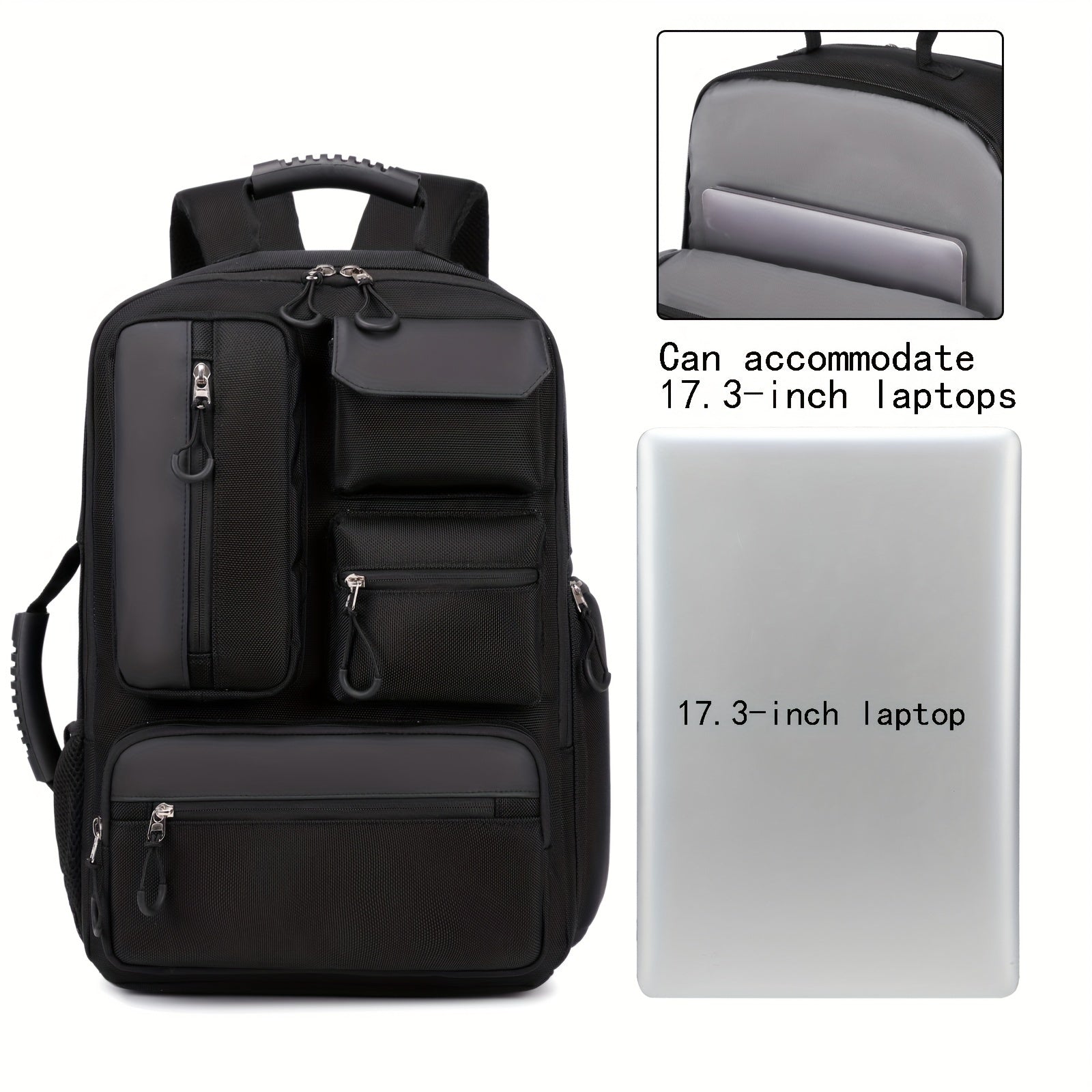 Unisex Travel Backpack with Laptop and Shoe Compartments Polyester Casual