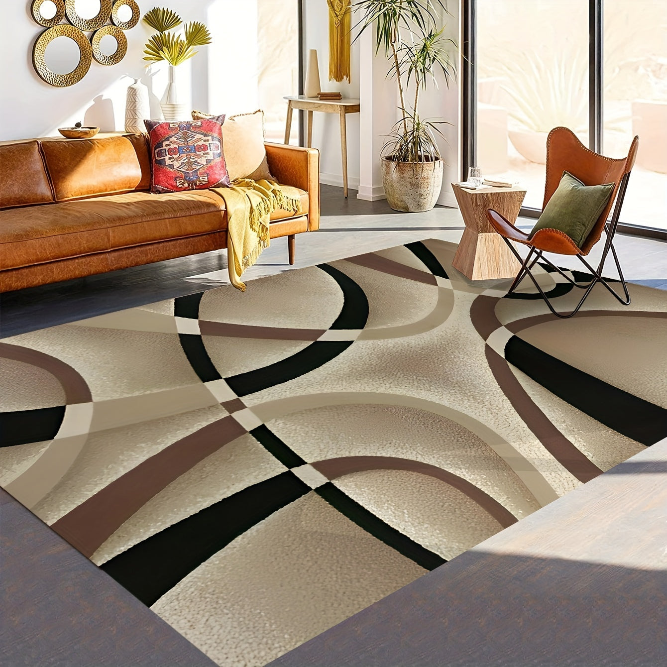 Bohemiya chiziqli hudud halqasi yuviladigan ichki bezak ko'p maqsadli gilam