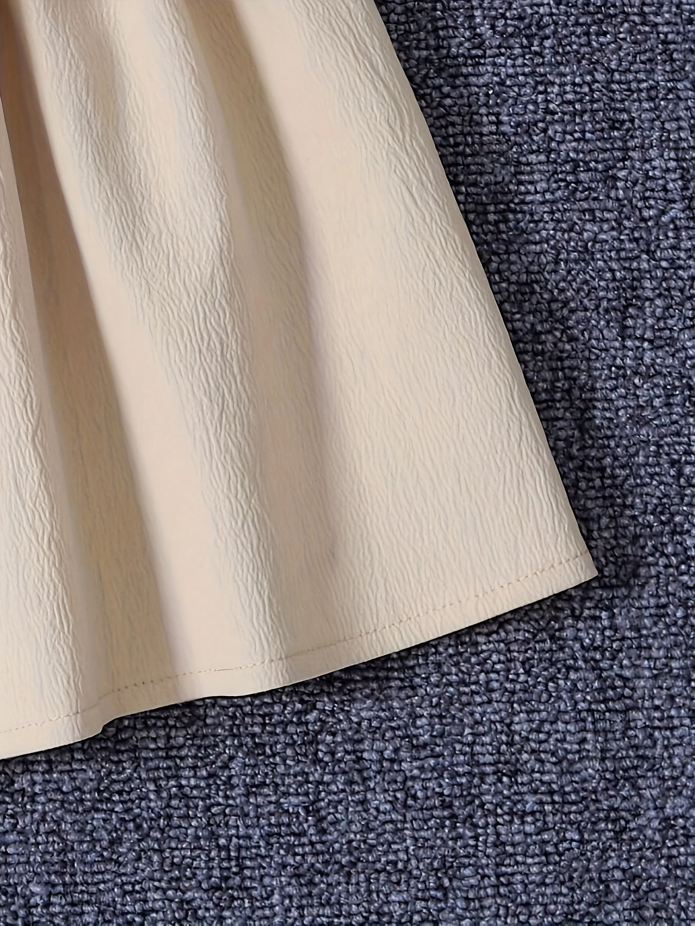 Teen Women's Solid Color Loose Fit Dress Made of 100% Polyester Woven Fabric