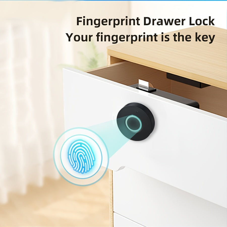 ABS Fingerprint Drawer Lock for Cabinets with Easy Installation Battery Operated
