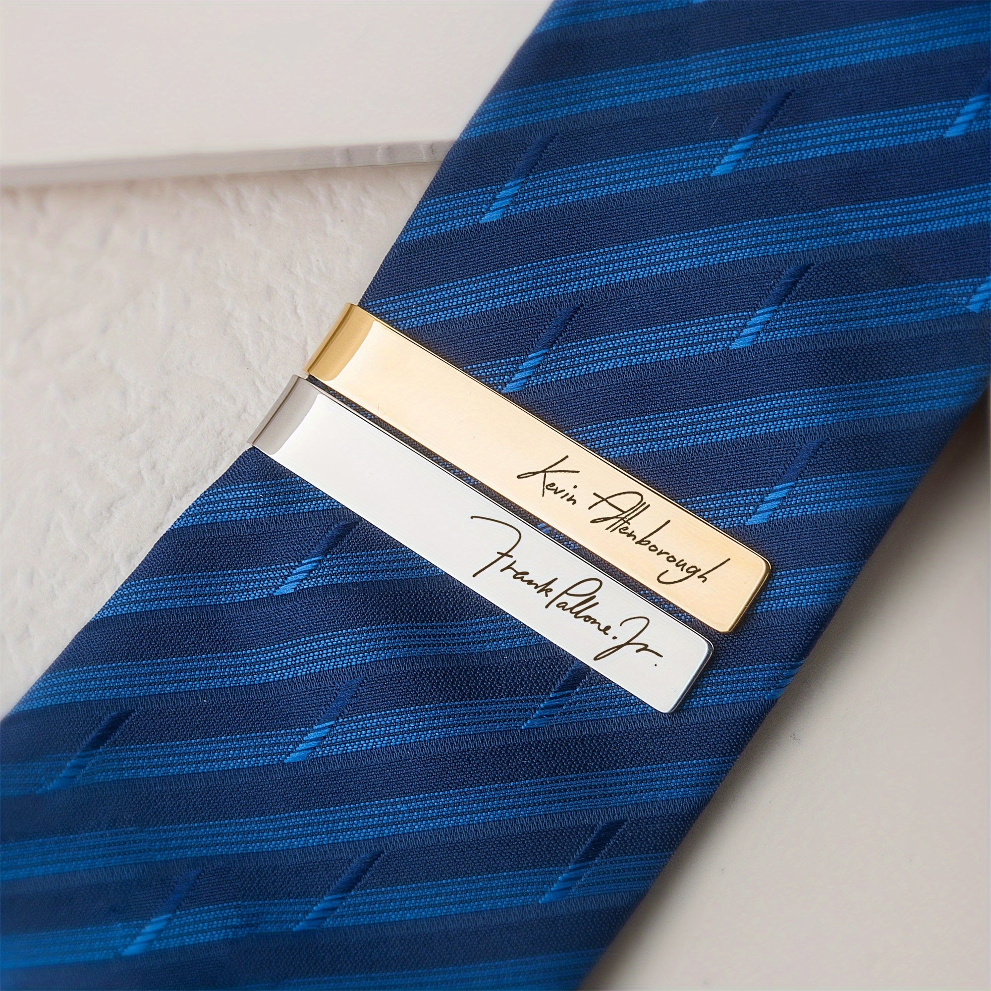 Personalized Men's Tie Clips Engraved Groomsmen Wedding Accessories