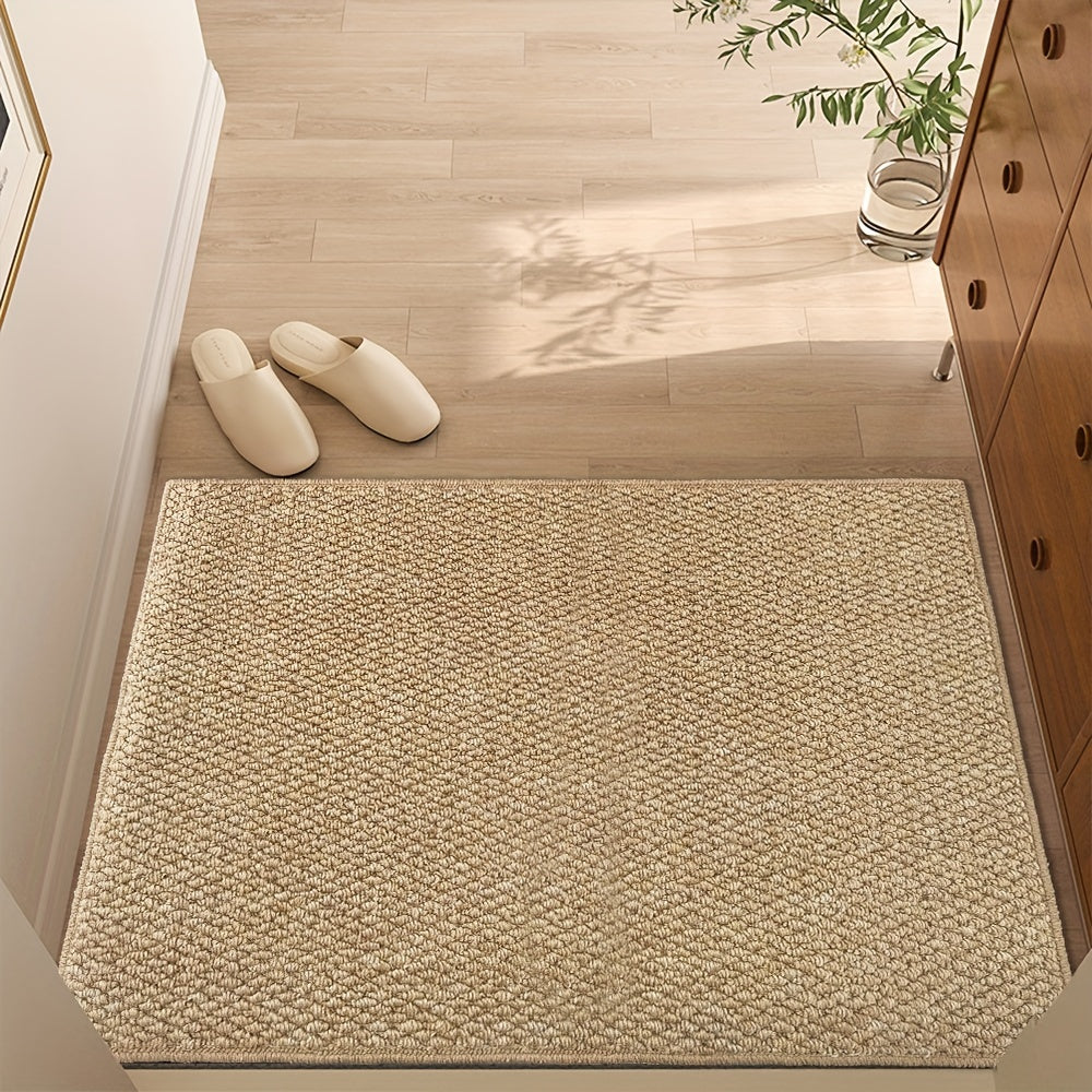 Absorbent Door Mat with Jute-Like Texture for Indoor Outdoor Entryways