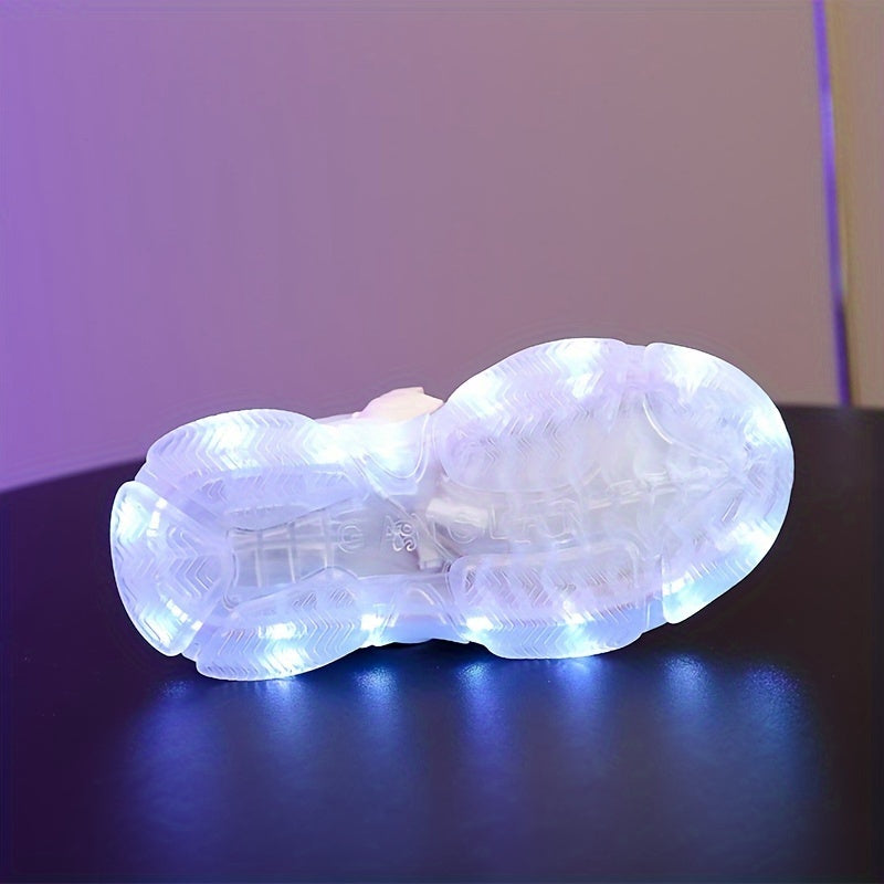 LED Sneakers for Kids and Adults Black White Blue Glow Breathable Comfortable Casual Shoes