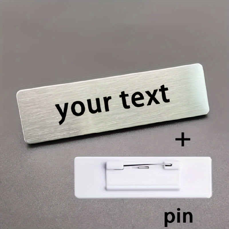 Square Stainless Steel Brooch Pin with Custom Engraving for Office and Daily Wear