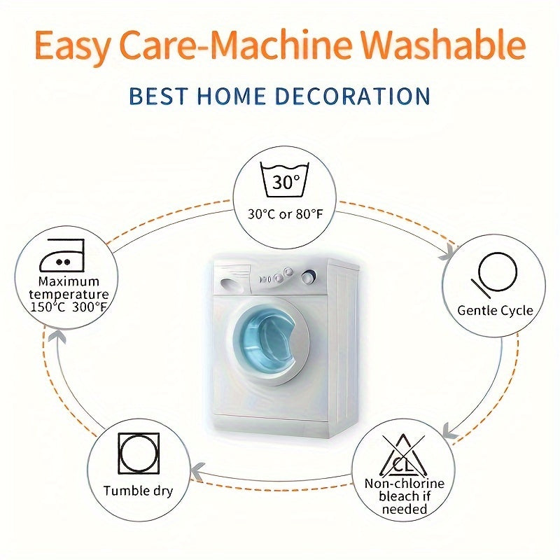 Square Cushion Cover Modern Tiger and Figure Design Soft Polyester Knit 45.72x45.72 cm