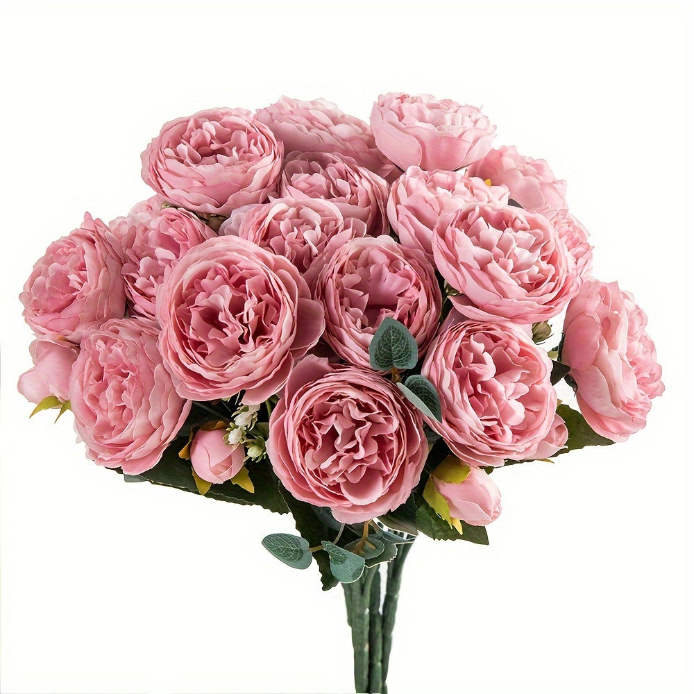 Винтажный искусственный цветок пиона, набор из 3 штук, идеален для семейных свадеб и вечеринок с премиум устойчивостью к окислению.