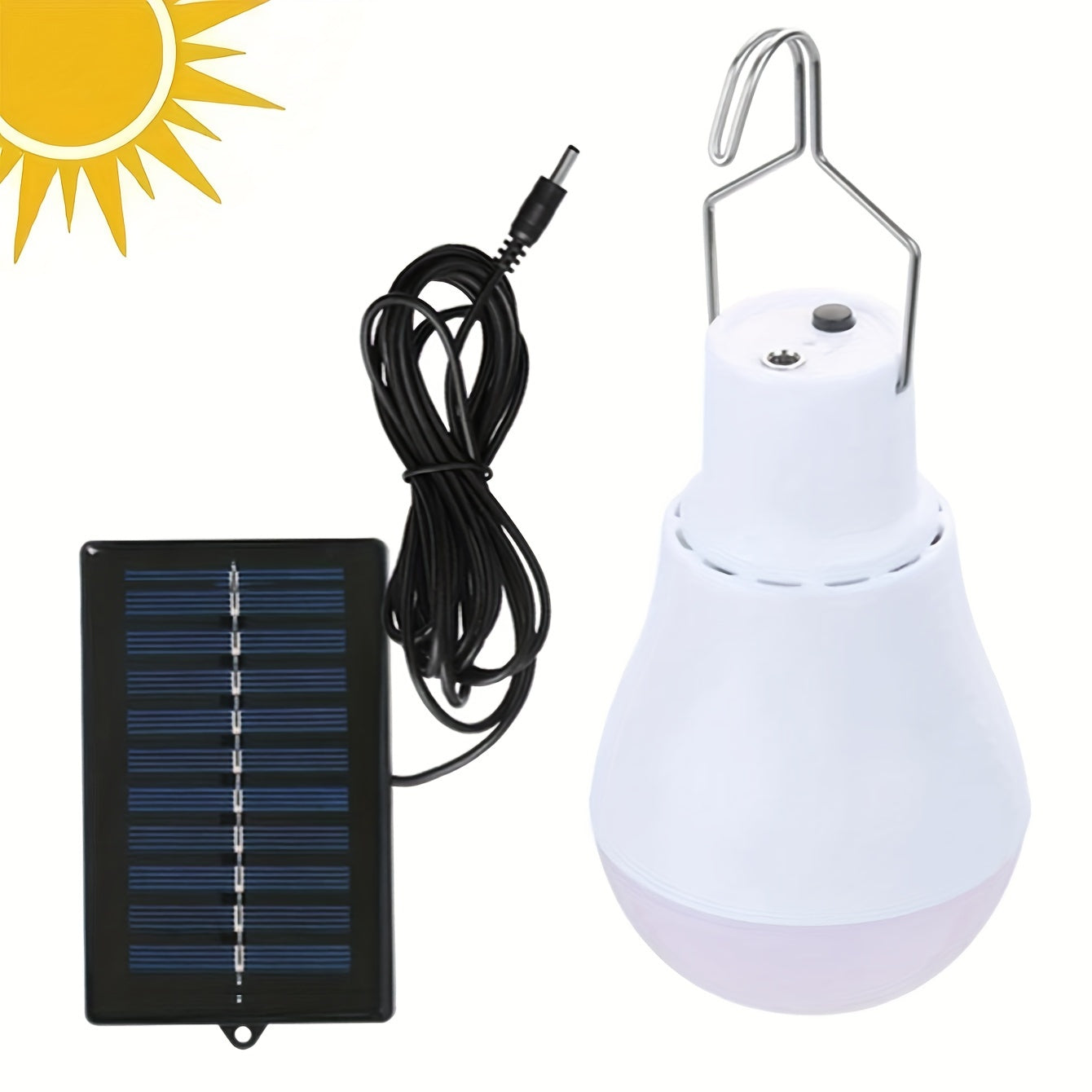 Solar-Powered LED Outdoor Light Bulb for Garden and Camping Energy Efficient Rechargeable Solar Panel
