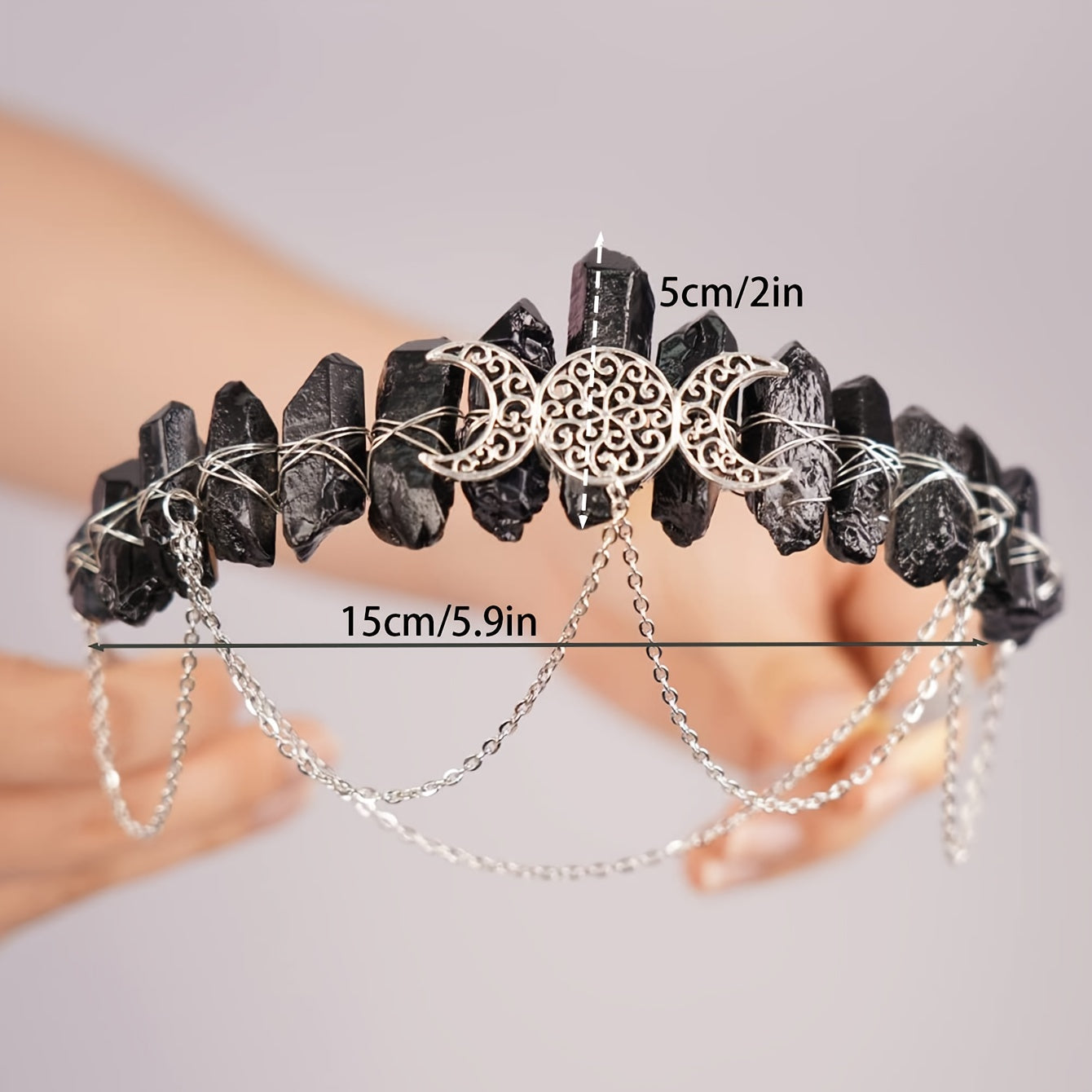 Crystal Quartz Crown Headband for Boho Weddings Festivals and Photoshoots