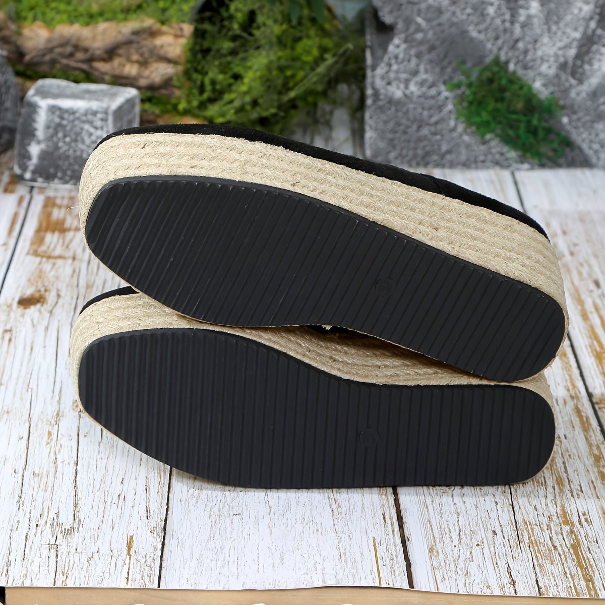 Women's Casual Platform Shoes With Rope Detail Fuzzy Lining All Season