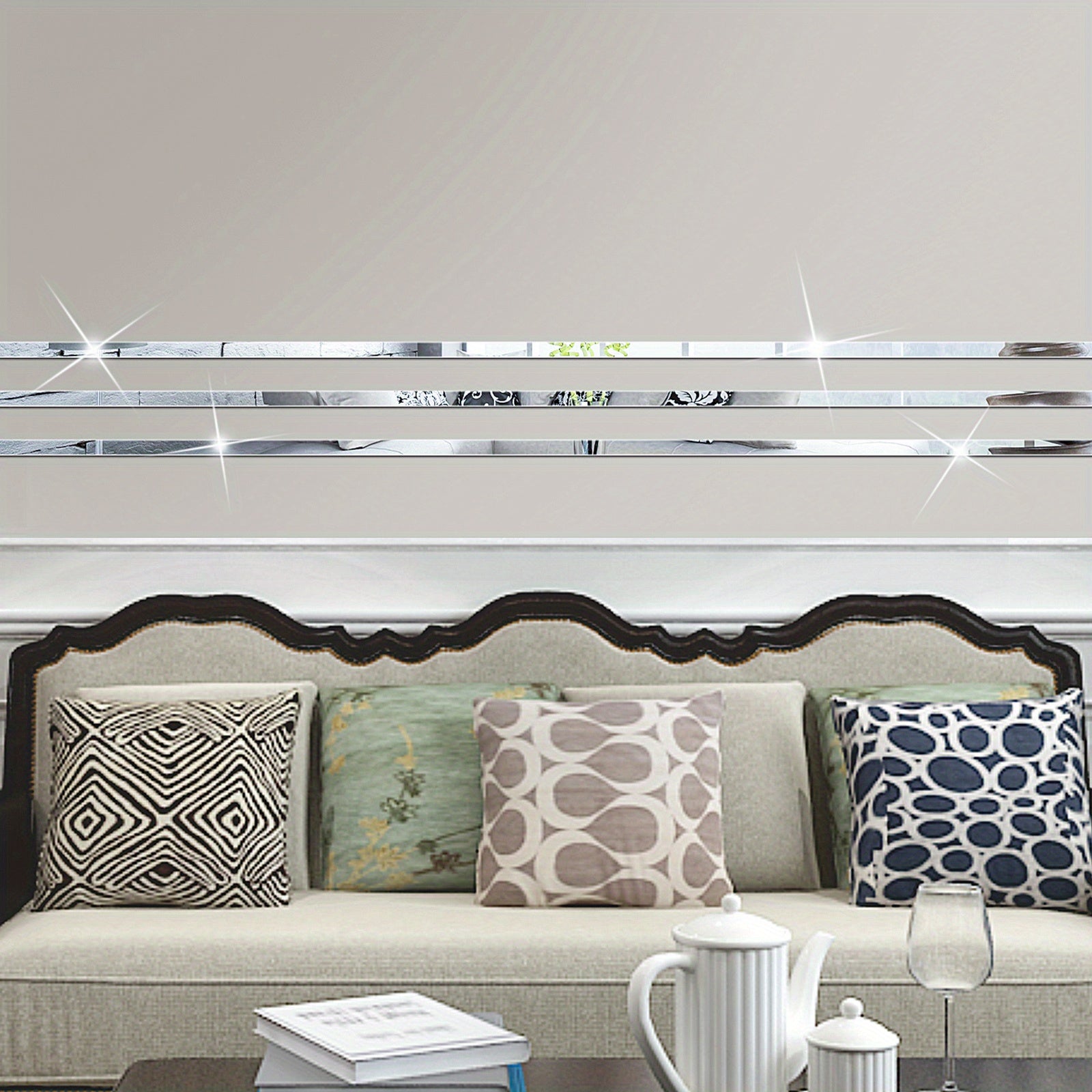 10 Shatterproof Acrylic Mirror Wall Stickers for Living Room Bedroom Bathroom Kitchen Decor