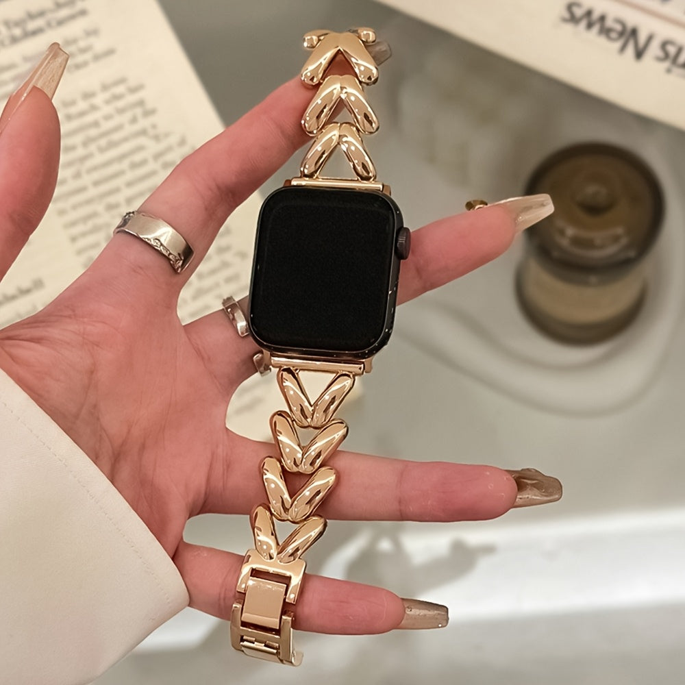 Металлический ремешок для часов с узором «елочка» для Apple Watch 38мм-45мм Совместим с Series Ultra SE 9/8/7/6/5/4/3/2/1