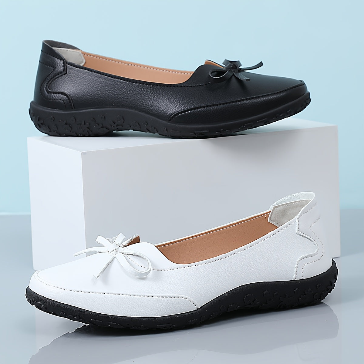 Women's Breathable Bowknot Flat Shoes Casual Slip-On All Season
