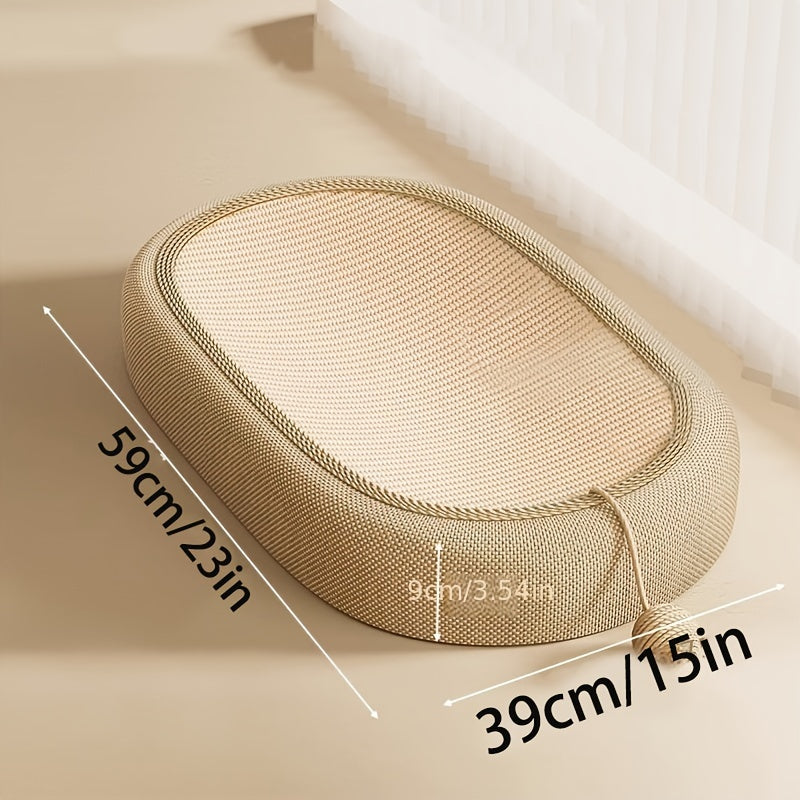 Прочный джутовый канат для кошек с царапиноустойчивым материалом и игривым шариком.