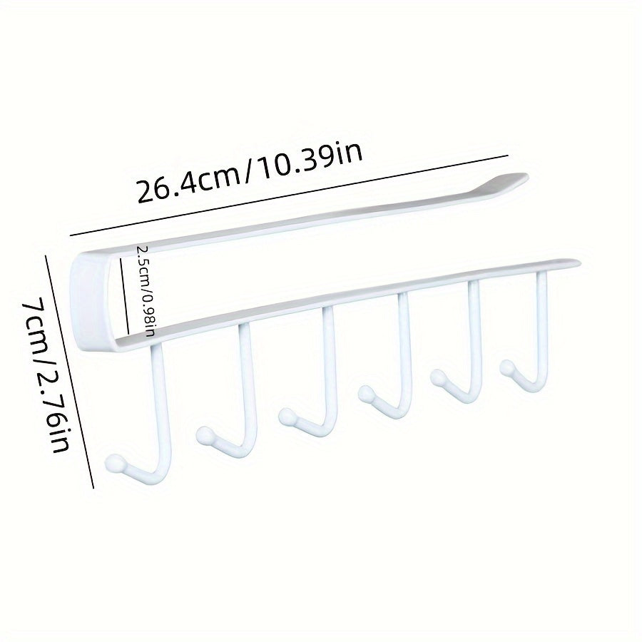 Double Row Cast Iron Hanging Hook Cup Rack for Kitchen Cabinet Storage