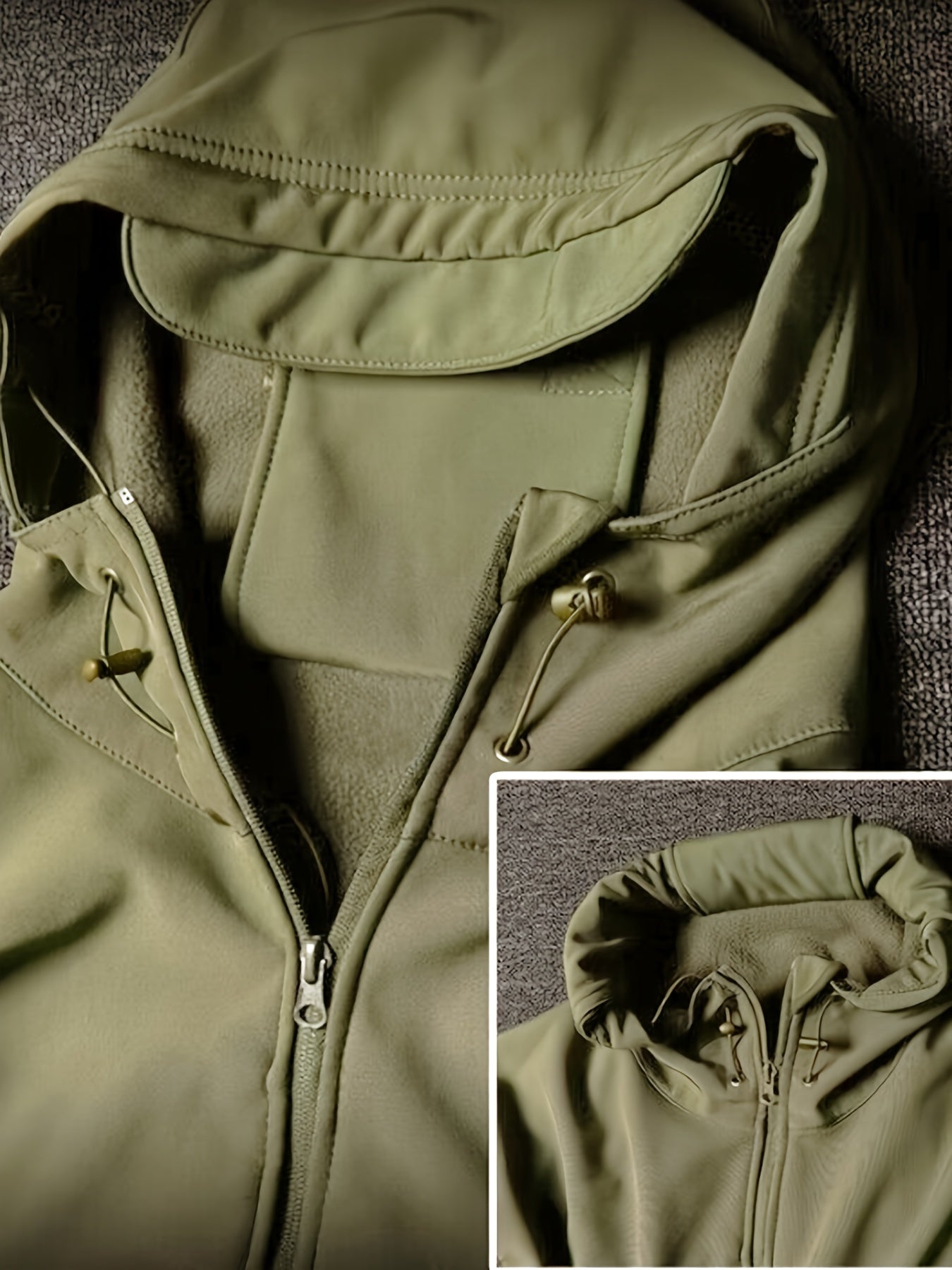 Men's Fleece-Lined Tactical Jacket and Cargo Pants Set for Outdoor Activities in Cold Weather