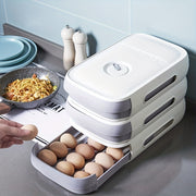 Caja de almacenamiento de huevos apilable de plástico para frescura en la cocina