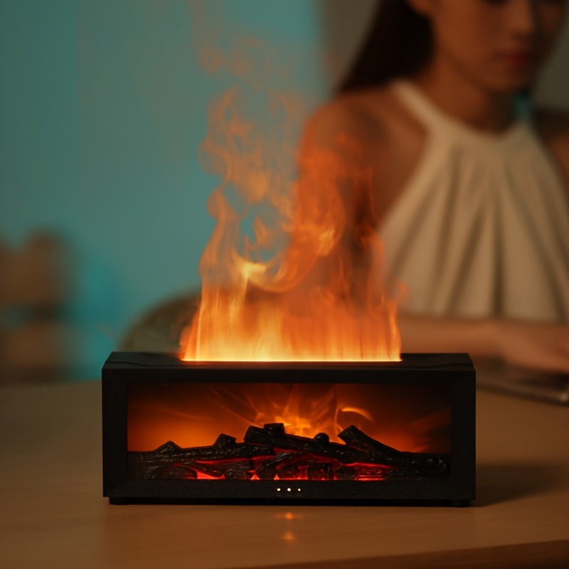 Flame-Inspired USB Humidifier with Remote Control Large Mist for Small Spaces
