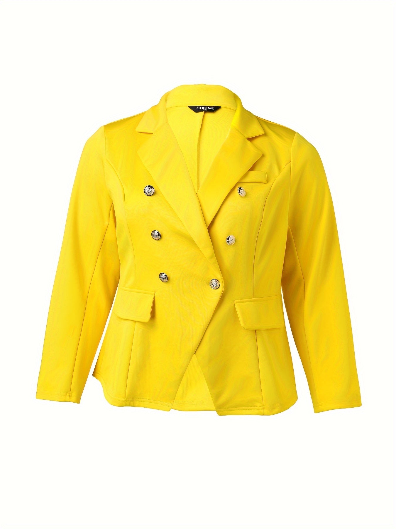 Plus Size Women's Solid Color Suit Set Blazer and Pants Office Wear