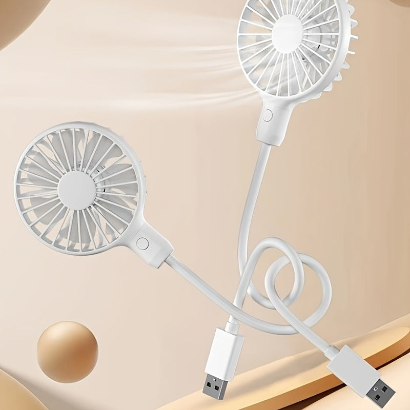 Portable USB Mini Fan for Camping Outdoor Relaxation Compact ABS Body White Blades