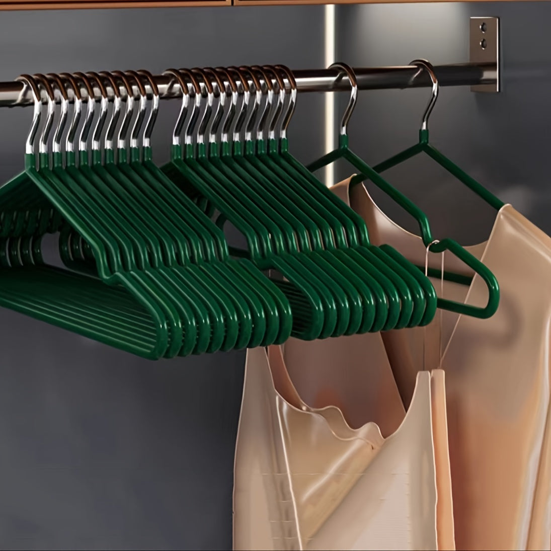 Set of 10 Heavy Duty Stainless Steel Hangers for Coats Suits Dresses