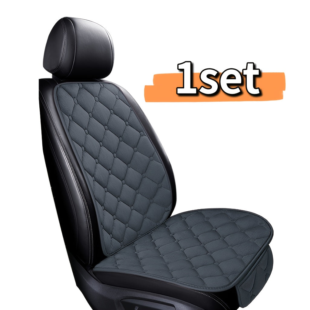 Set of 2 Plush Car Seat Cushion Covers Oval Shape Universal Fit for Front Seat Bottom and Backrest
