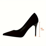 Women's Solid Color Point Toe Stiletto Heels for Party Dress