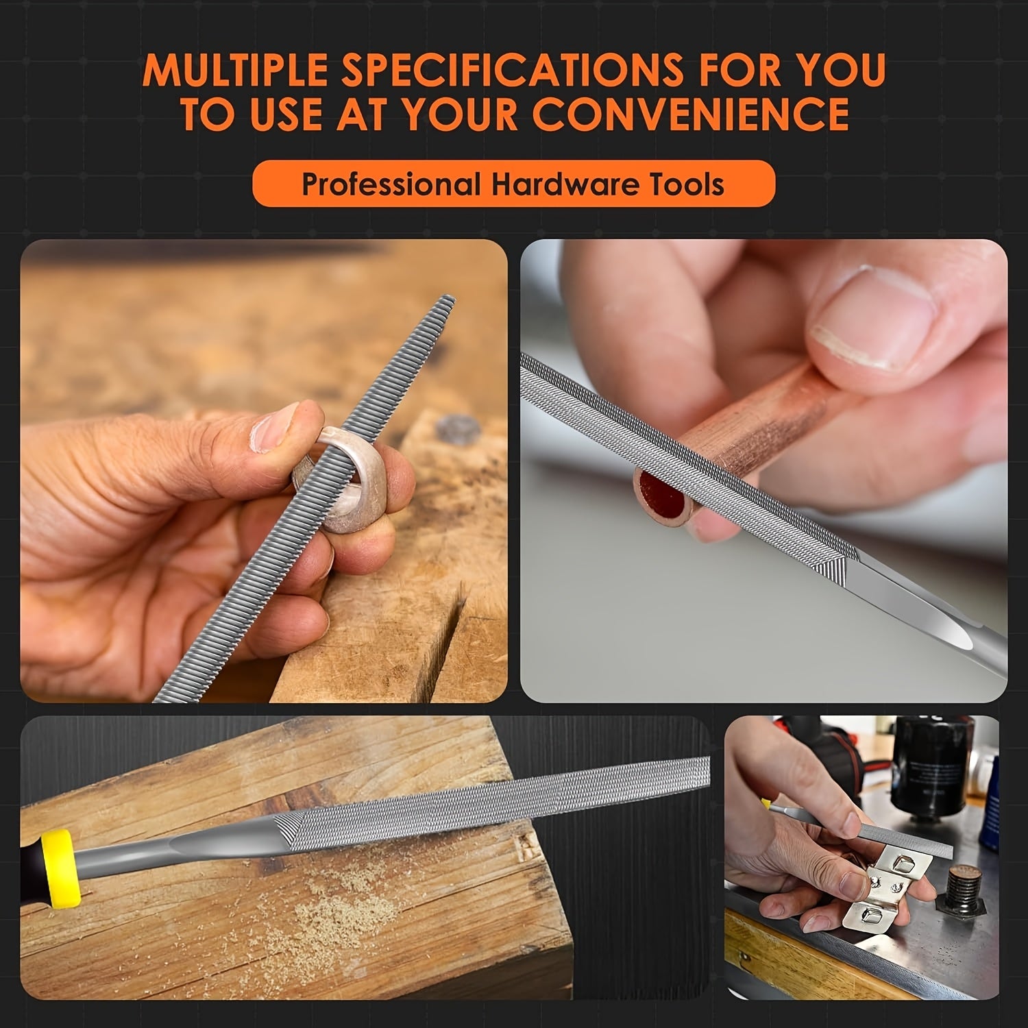 Set of 5 or 10 Metal Needle Files Alloy Steel Hand Tool with Plastic Handles