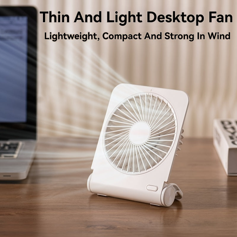 Desktop Slim Mini Fan USB Rechargeable Quiet Portable Cooler for Office and Home