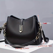 Women's White PU Shoulder Crossbody Bag for Spring and Summer Elegant Fashion