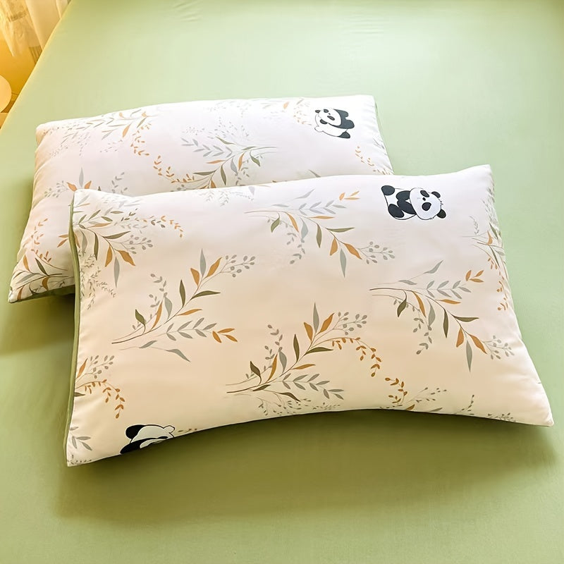 Set of 2 Hypoallergenic Floral Pillowcases with Deep Pockets and All-Season Garden Print