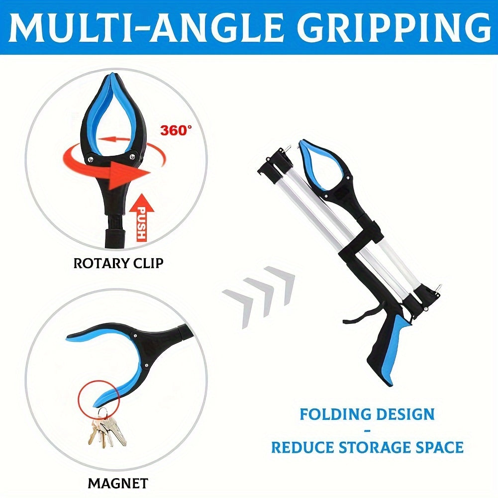 Long Aluminum Reacher Tool with Magnetic Tip for Trash Pickup