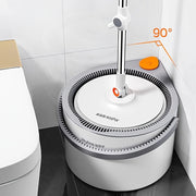 Spin Mop and Bucket Set with 2 Microfiber Pads for Wet and Dry Floor Cleaning