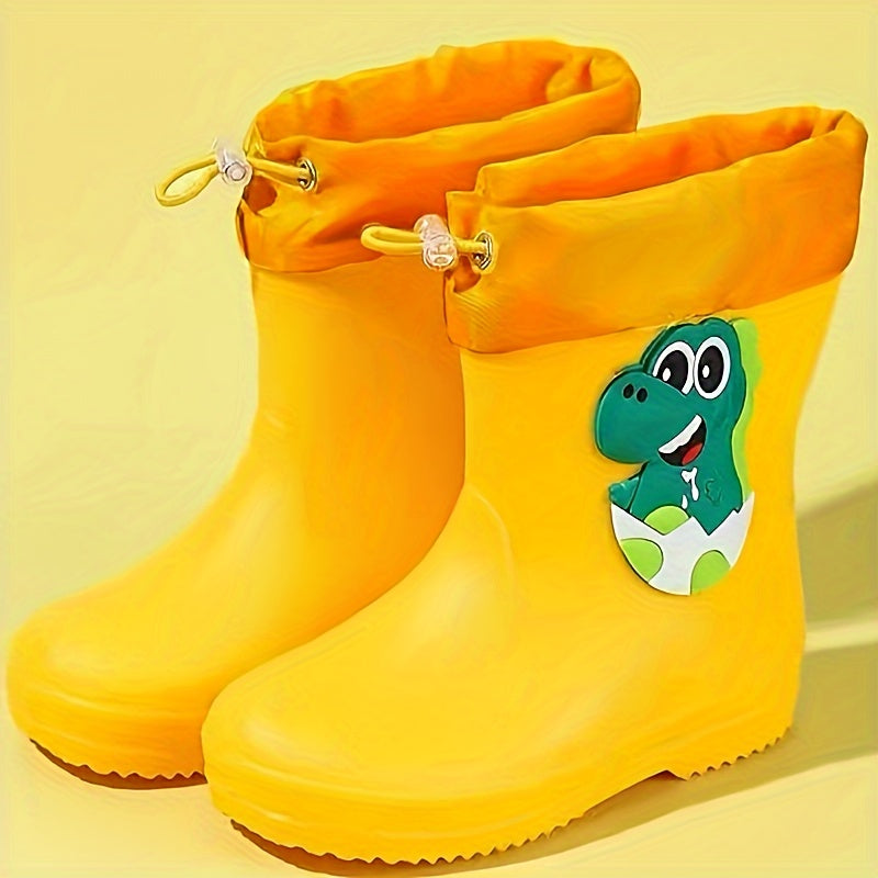 Children's PVC Cartoon Rain Boots Long Style for Boys and Girls Ages 14 and Under