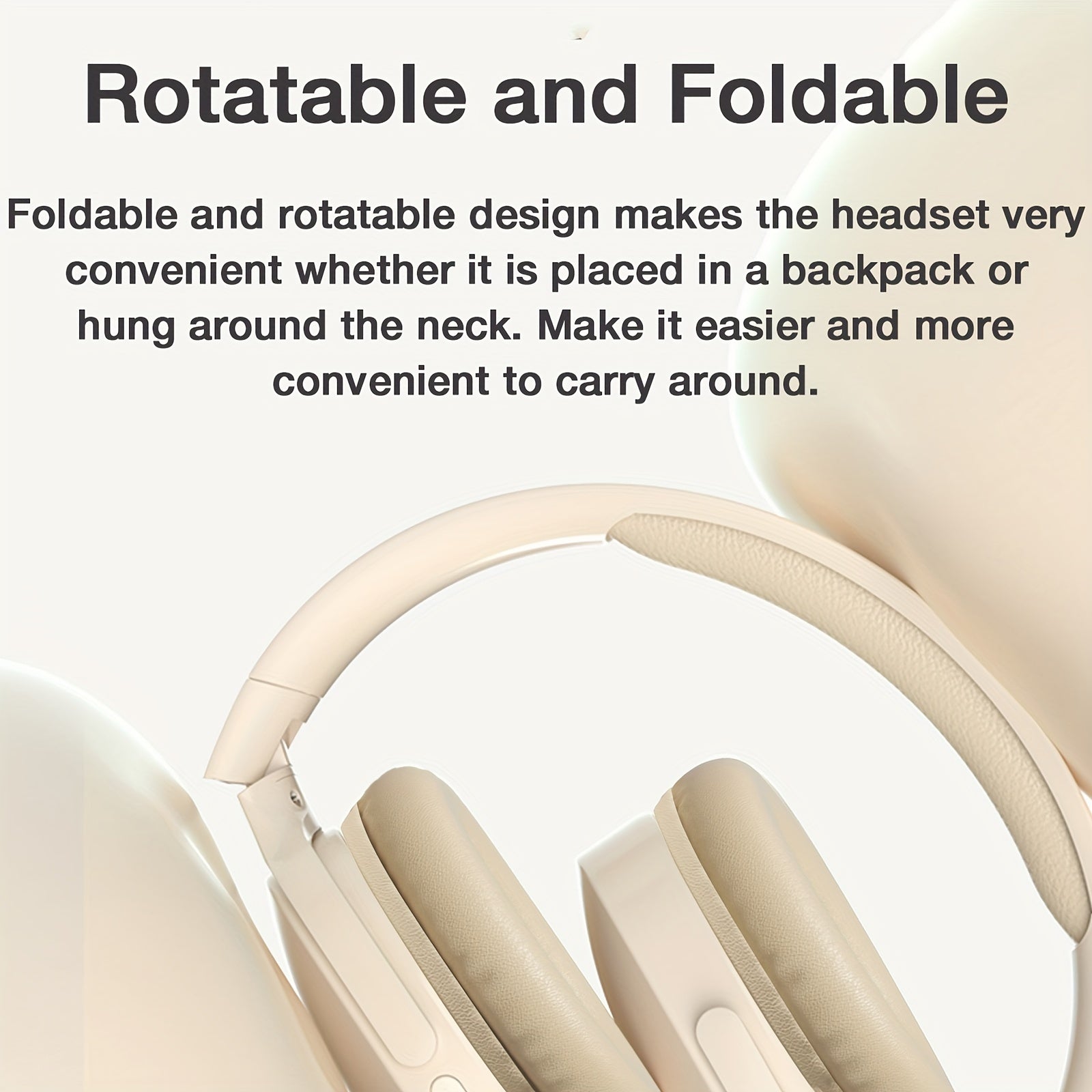 Wireless Over-Ear Headphones with 20H Playtime Noise-Canceling Microphone Foldable White