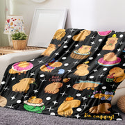 Luxurious Capybara Flannel Blanket for Couch Bed Camping Soft Easy-Clean Bedding