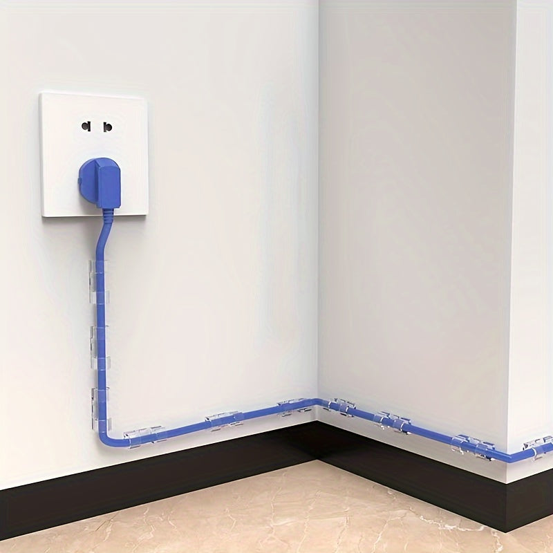 100 shaffof plastmassa kabel kliplari elektr tarmog'ini boshqarish uchun, devor va stol ostiga o'rnatish