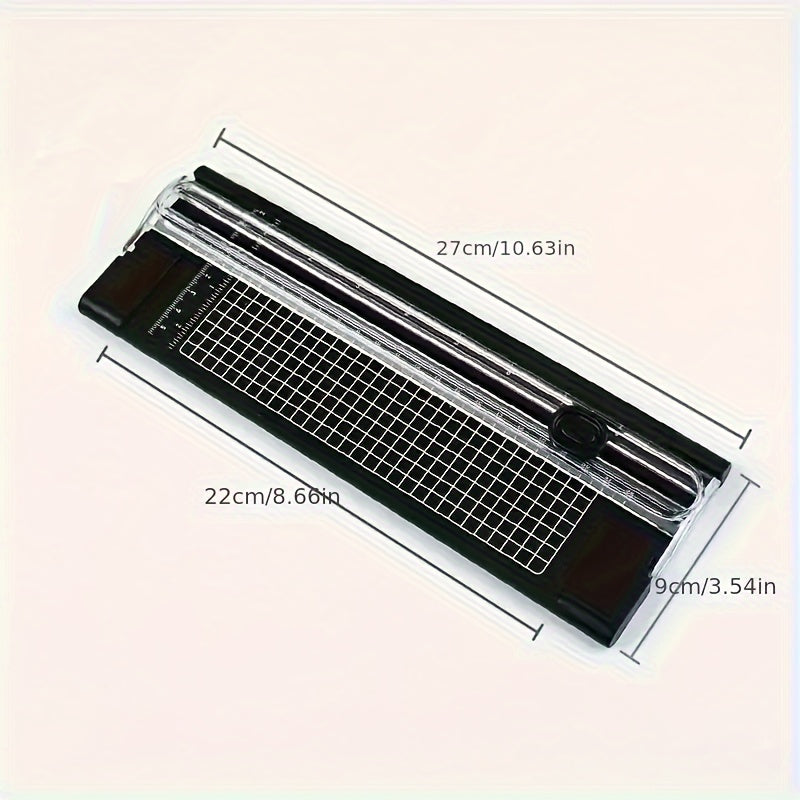Compact A4 Paper Cutter with Ruler Dual-Direction for Photos and Stationery in Pink Blue Green Purple Black