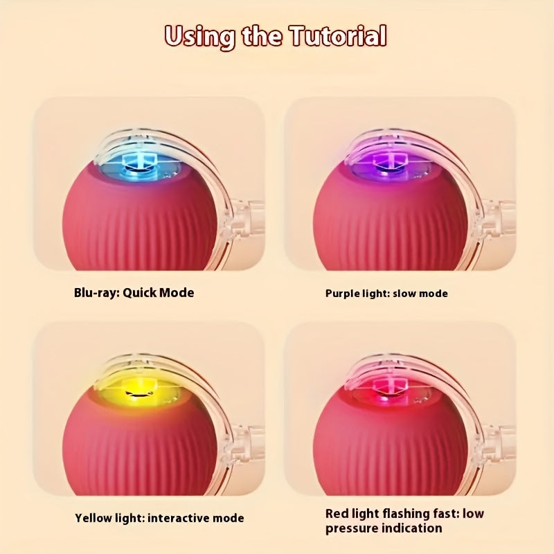 Interactive Electric Cat Toy Ball USB Rechargeable Sound Plastic Durable All Breeds