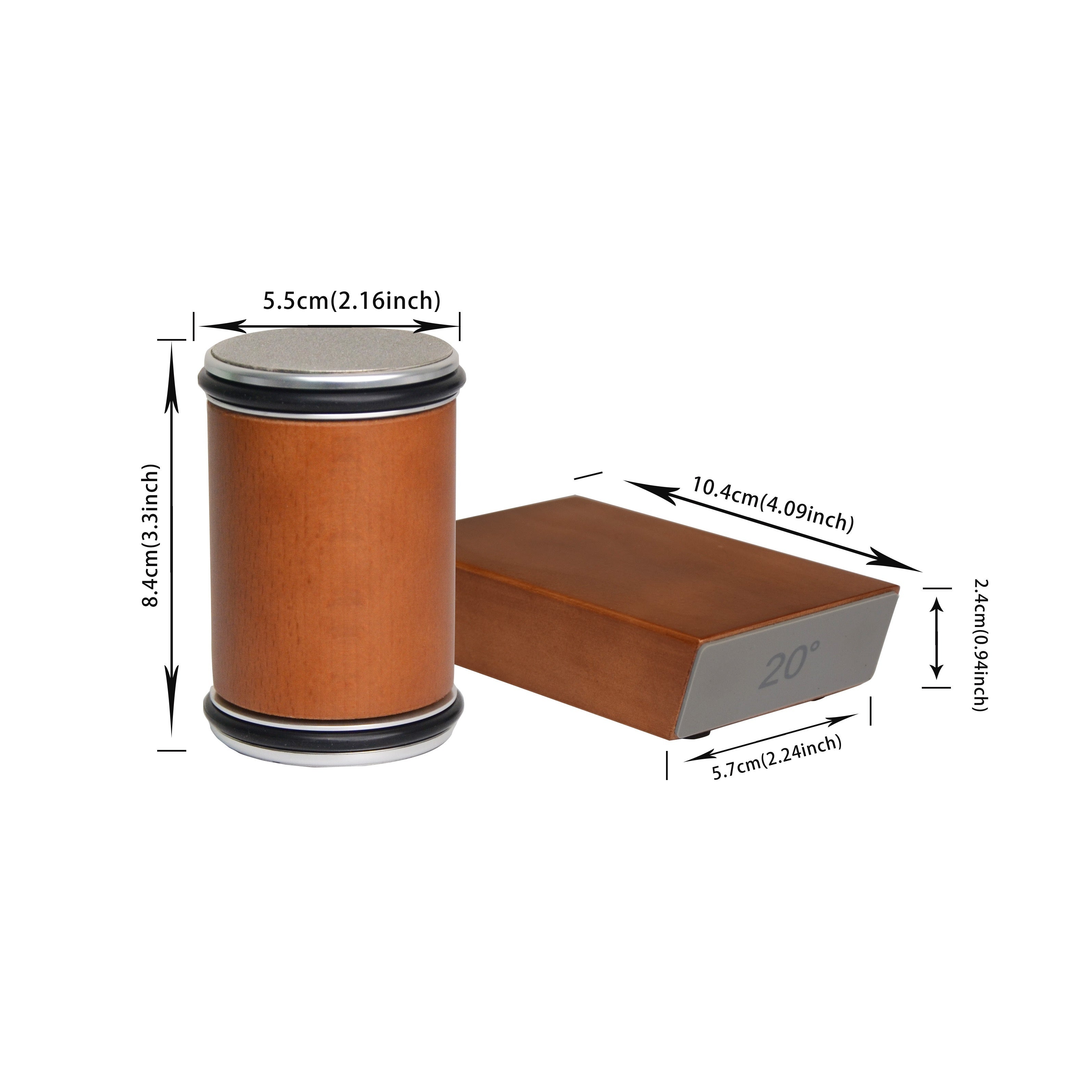 Handheld Wooden Knife Sharpener Fine Grit Manual Rolling Tool for Sharp Blades