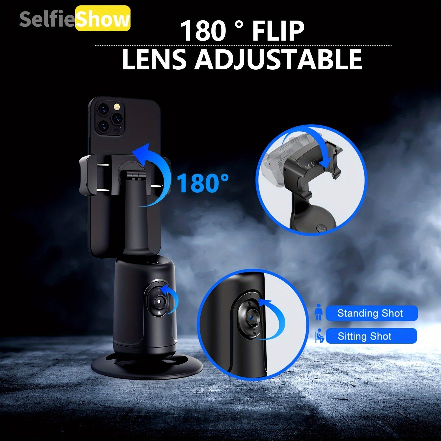 Portable 360° Auto Face Tracking Tripod Selfie Stick for Vlogging and Live Streaming