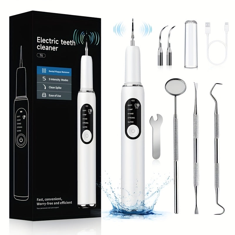 Electric Tooth Cleaner with LED Light and 2 Replacement Heads